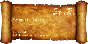 Szanyi Ráfis névjegykártya